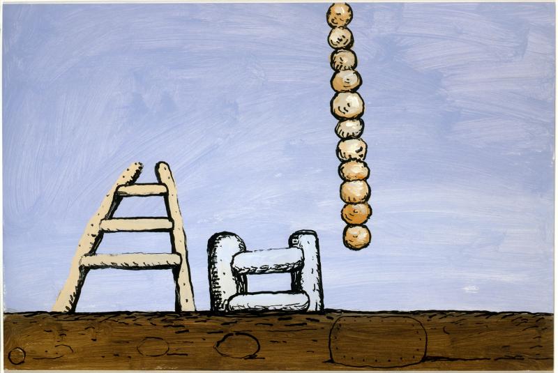 Philip Guston, Untitled, 1980, Acryl und Tusche auf Karton, 505 x 760 mm, The Museum of Modern Art, New York, Gift of Musa Guston, 1989, Inv.-Nr. 318.1989  Foto: David McKee Gallery, New York © The Estate of Philip Guston, New York