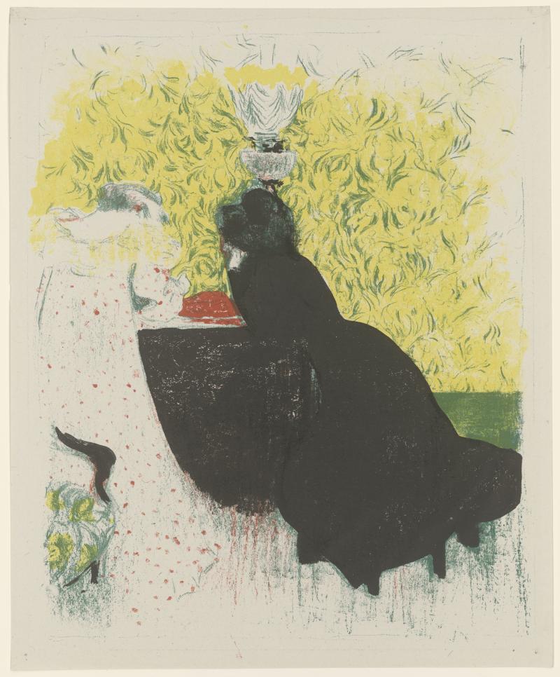 Édouard Vuillard, Les deux belles-soeurs, aus: Paysages et intérieurs, um 1899, Lithographie, 386 x 315 mm (Blattmaß)  © Staatliche Graphische Sammlung München