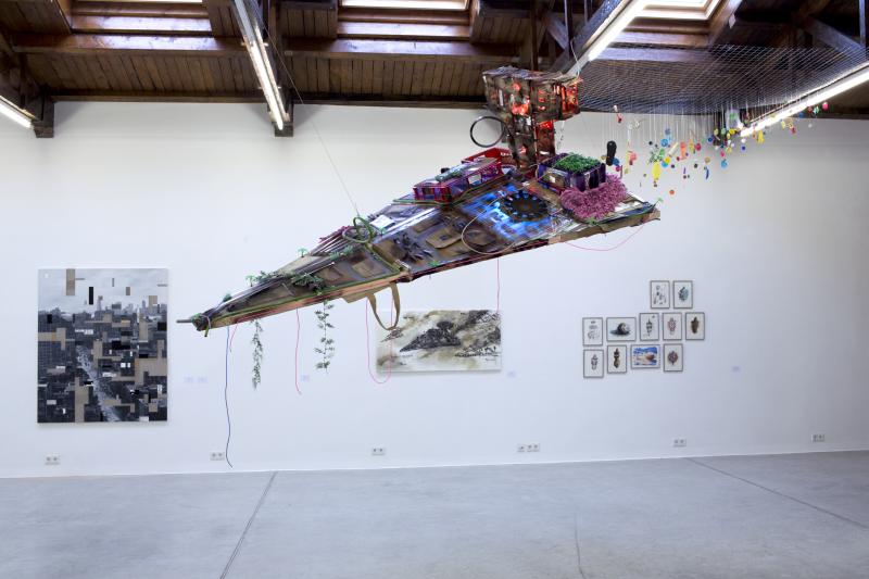 Simon Vega, Imperial Slum Ship, 2013, Mixed media, dimensions variable. Credit: Katharina Stögmüller/Galerie Ernst Hilger