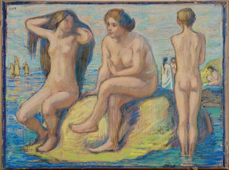 Ohne Titel (Strandszene), um 1905 Untitled (At the Beach), c1905  Künstler:     von Hofmann, Ludwig Schätzpreis:     7000 - 8000 € Los:     121C 48