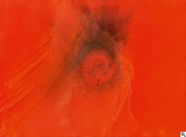 Otto Piene "rot, rot, rot" 2003 Mischtechnik (Feuergouache) auf Leinwand 70 x 95cm Ergebnis: 96.000 Euro