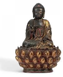 Amitabha Buddha auf hohem Lotossockel Bronze China Ming-Zeit (1368-1644) Höhe: 46cm Ergebnis: 33.280 Euro