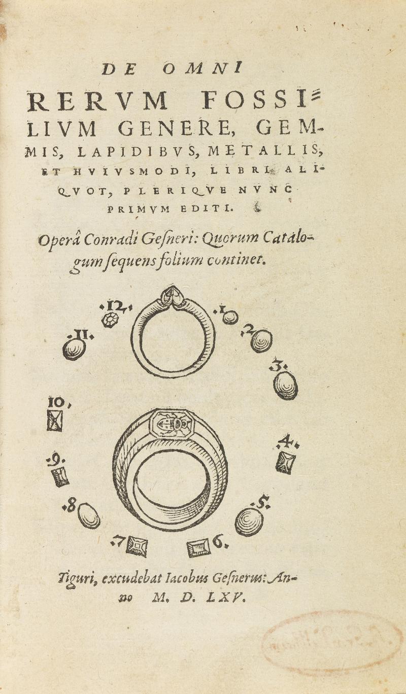 Conrad Gesner – De omni rerum fossilium genere. Zürich 1565-66 Aufruf: € 16.000 Erlös: € 43.000*