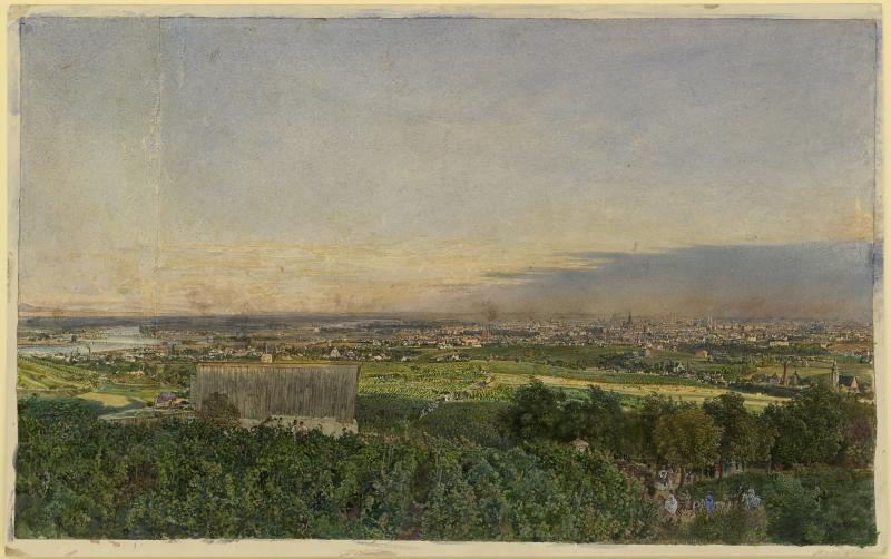 Rudolf von Alt (1812-1905) Blick auf Wien vom Krapfenwaldl, 1872, Aquarell- und Deckfarben, 274 x 450 mm  © Staatliche Graphische Sammlung Munich