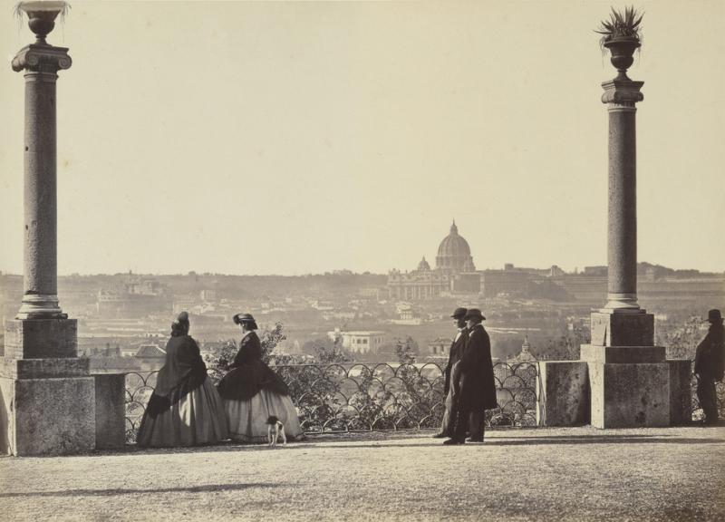 Pompeo Molins Blick vom Belvedere auf Rom mit Engelsburg und St. Peter, um 1858 © Bayerische Staatsgemäldesammlungen, Neue Pinakothek, München / Sammlung Dietmar Siegert