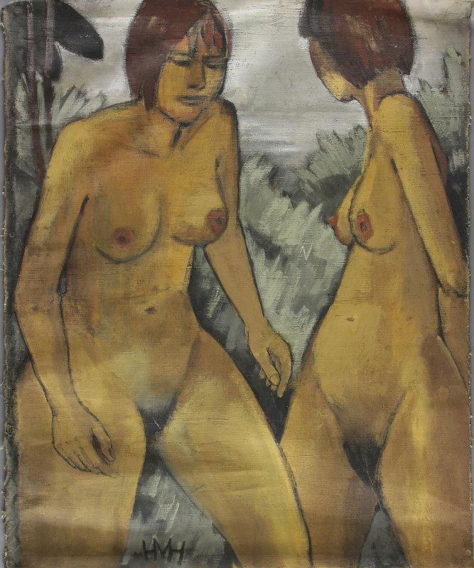 Katalog-Nr. 91  Herbert Martin Hübner (1902 - 1991) Nachlaß - Öl auf Leinwand, "Zwei weibliche Akte", 1932   • Kategorie: Gemälde   • Limit: 2.500,00 EUR