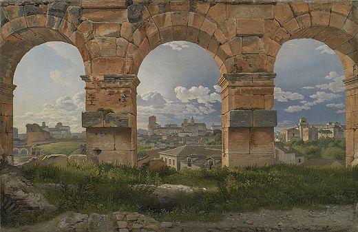 Christoffer Wilhelm Eckersberg (1783-1853)  Blick durch drei Bögen im dritten Stockwerk des Kolosseums, 1815  Kopenhagen, Statens Museum for Kunst Photo: SMK - The National Gallery of Denmark