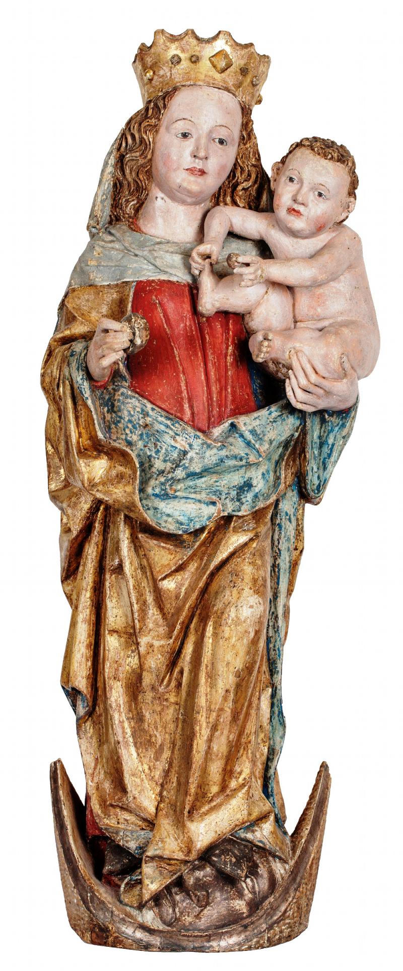 Gotische Madonna Schwaben um 1480 H: 93 cm  Zur Verfügung gestellt von: Kössl Kunst & Teppich