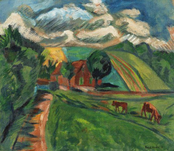 115002324 Erich Heckel Hügellandschaft, 1913. Öl auf Leinwand Schätzpreis: € 450.000