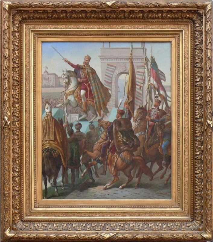 Bauer (19.Jh.) "Krönungs-Zeremonie Kaiser Franz Joseph I" zum König von Ungarn 1867 Mindestpreis:	2.500 EURin Budapest