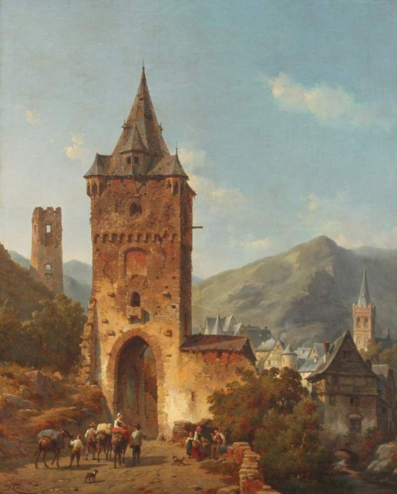 CARABAIN, Jacques François (1834-1933), "Das Steeger Tor in Bacharach",  Mindestpreis:	12.500 EUR