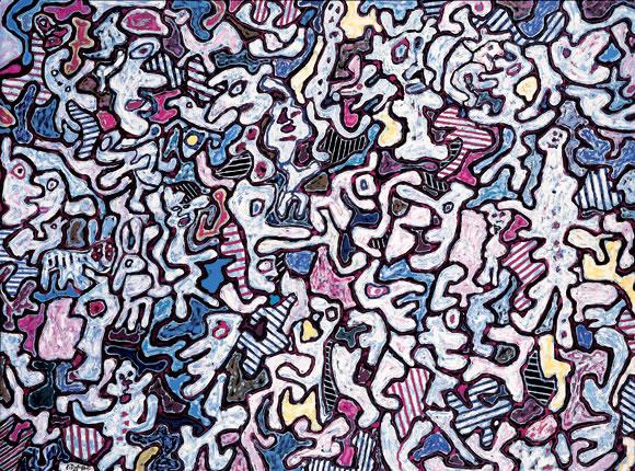 Jean Dubuffet, Vertu virtuelle, 1963  Virtuelle Tugend Öl auf Leinwand, 98 x 131cm Foto: Robert Bayer, Basel