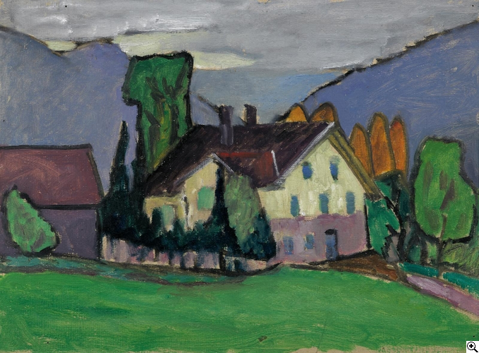 Gabriele Münter "Bauernhaus bei Regen" 1914 Öl auf Malkarton 33 x 41cm Ergebnis: 382.500 Euro