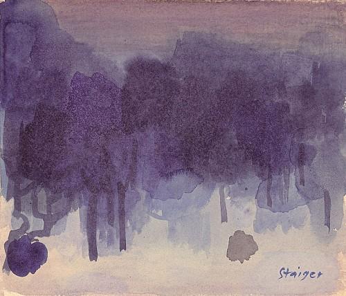 Otto Staiger Blauer Abend, um 1960 Aquarell auf Papier, 28,5 x 33 cm Ref. 4/CV