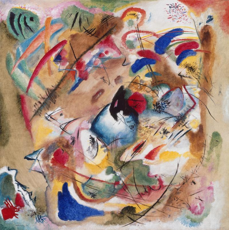 Wassily Kandinsky, Träumerische Improvisation, 1913, Öl auf Leinwand, 130,5 × 130,5 cm. Erworben 1969 mit Unterstützung von PIN. Freunde der Pinakothek der Moderne e. V  © Bayerische Staatsgemäldesammlungen, Sammlung Moderne Kunst in der Pinakothek der Moderne, München