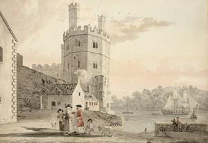 Guy Peppiatt Fine Art Ltd, Paul Sandby, R.A. (1730-1809) The Eagle Tower, Caernarvon Castle, North Wales pen and grey ink and watercolour over pencil on laid paper 36.3 by 51.6 cm., 14 1/2 by 20 1/2 inches Provenance: With Walker Galleries, London, by 1955; By descent from 1955 until 2015 Exhibited: Possibly London, Royal Academy, 1775, no. 275