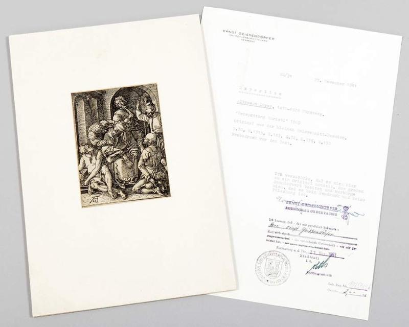 Dürer, Albrecht Nürnberg 1471 - 1528 "Die Verspottung Christi", Schätzpreis 850,- EUR.