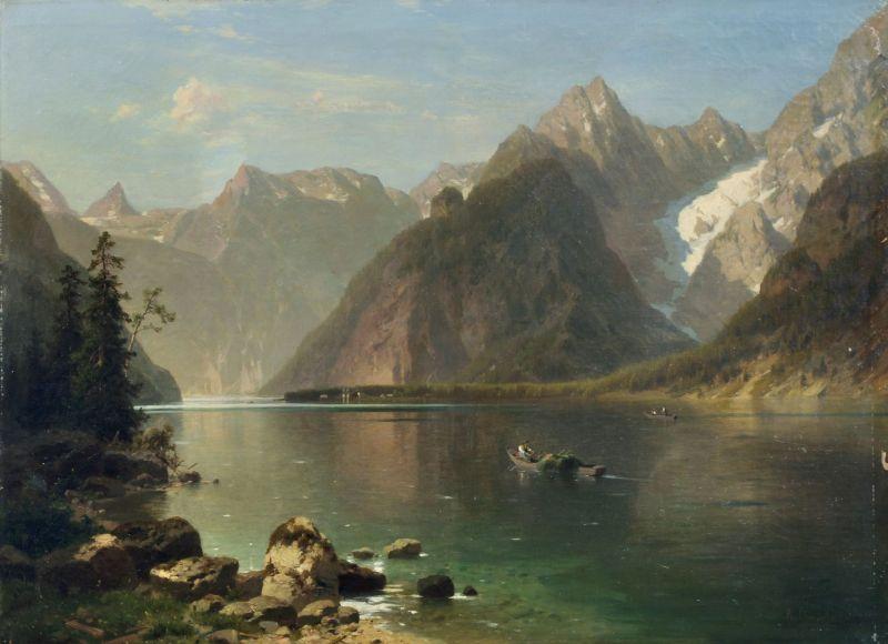 2  Adolf Chwala, Blick auf den Königsee, in der Ferne St. Bartholomä. 1885- 1895. Schätzpreis: 8500 €