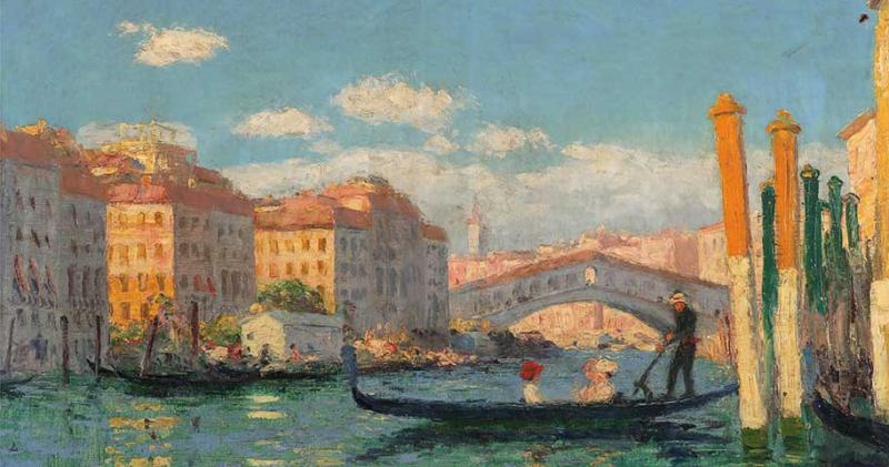 Hans Christiansen. Die Rialtobrücke in Venedig.Öl/Lwd. 74 x 92,5 cm. - Lot 75 Aufrufpreis 5.000.- EUR