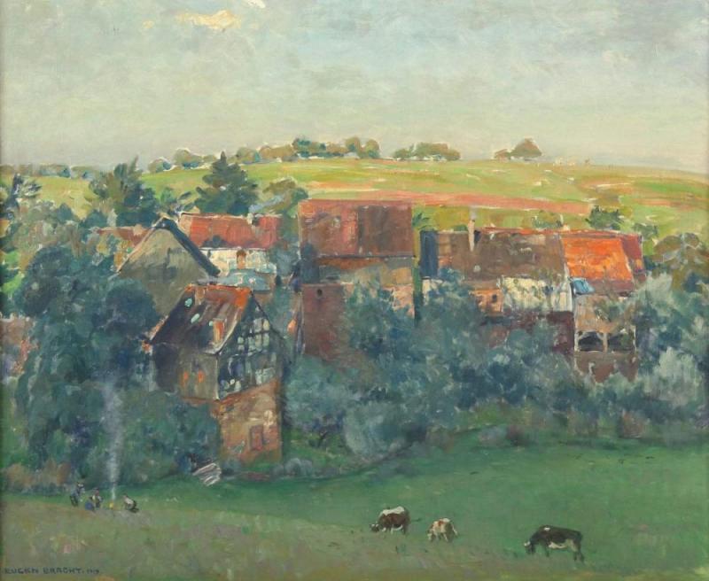 BRACHT, Eugen (1842-1921), "Odenwälder Dorf", Öl/Lwd., 70 x 85,5, Mindestpreis:	3.500 EUR