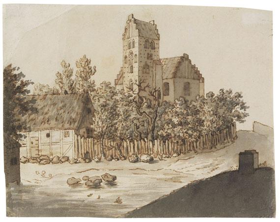 CASPAR DAVID FRIEDRICH Kirche von Lyngby, Um 1795/1797. Federzeichnung Schätzpreis: € 30.000