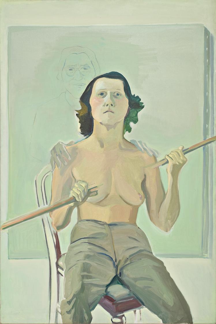 Maria Lassnig, Selbstporträt mit Stab, 1971  © Maria Lassnig Stiftung