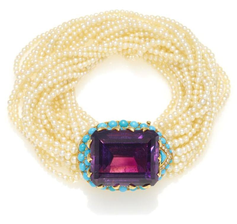 Cartier Amethyst-Türkis-Armband Frankreich, um 1950 1 Amethyst ca. 62 Karat Taxe: 15.000 – 18.000 Euro