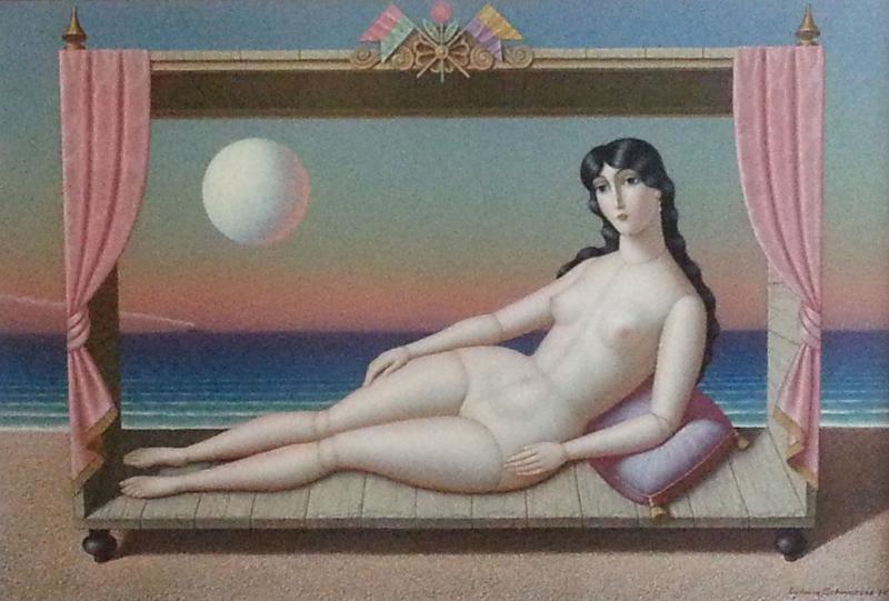 Ludwig Schwarzer (Wien 1912 – 1989 Linz) Geburt der Venus Öl auf Platte, signiert, 1976 60 x 90 cm  Zur Verfügung gestellt von: Galerie Heinze