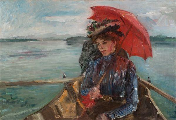 Lovis Corinth (Tapiau/Ostpreußen 1858 – 1925 Zandvoort) „Fräulein Heck“ (Im Boot auf dem Starnberger See). 1897, Schätzpreis: 	280.000 - 340.000 EUR