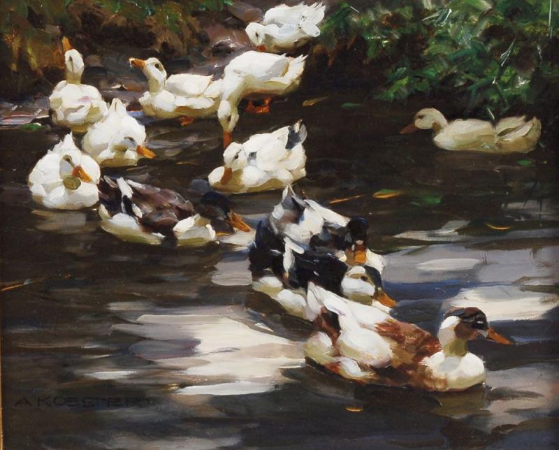 Koester, Alexander zugeschrieben: Enten auf dem Teich. Mindestpreis: 	6.000 EUR