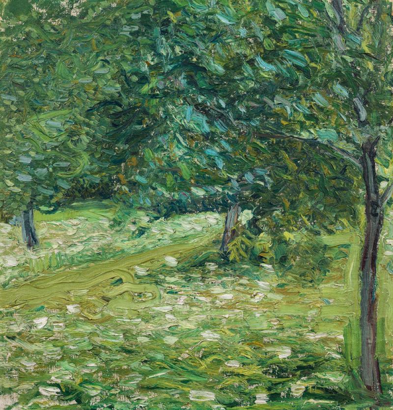 Richard Gerstl (1883-1908) Obstgarten (Kleines Gartenbild), Sommer 1907 Öl auf Leinwand auf Karton; 34,5 × 33,5 cm EUR 250.000-500.000