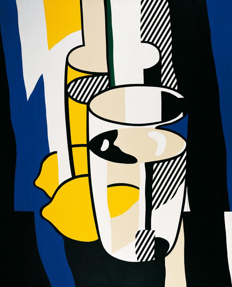 Roy Lichtenstein  Glas und Zitrone vor einem Spiegel, 1974 Albertina, Wien - Sammlung Batliner © The Estate of Roy Lichtenstein / © VBK, Wien 2009. Foto: © Fotostudio Heinz Preute, Vaduz