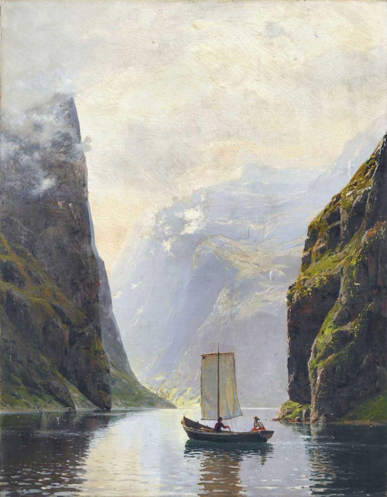 Hans Andreas Dahl, Auf dem Fjord. 1. Viertel 20. Jh. Schätzpreis:	6.000 EUR