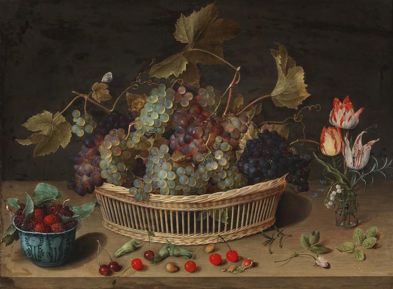 Isaac Soreau (tätig 1620-1638) Früchte- und Blumenstillleben, Öl auf Holz, 60 x 83 cm  Schätzwert € 200.000 - 300.000