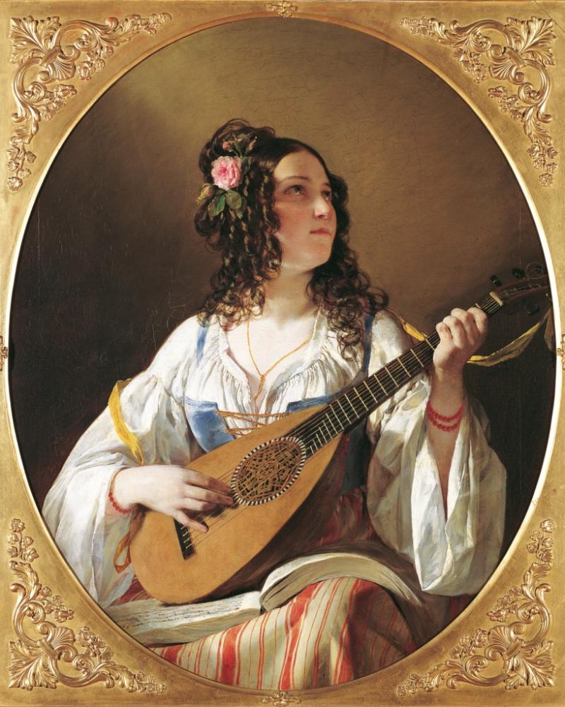 Friedrich von Amerling, Die Lautenspielerin, 1838 © Leihgabe der Gemäldegalerie der Akademie der bildenden Künste, Wien, Foto: © Belvedere, Wien Öl auf Leinwand 99 x 82 cm