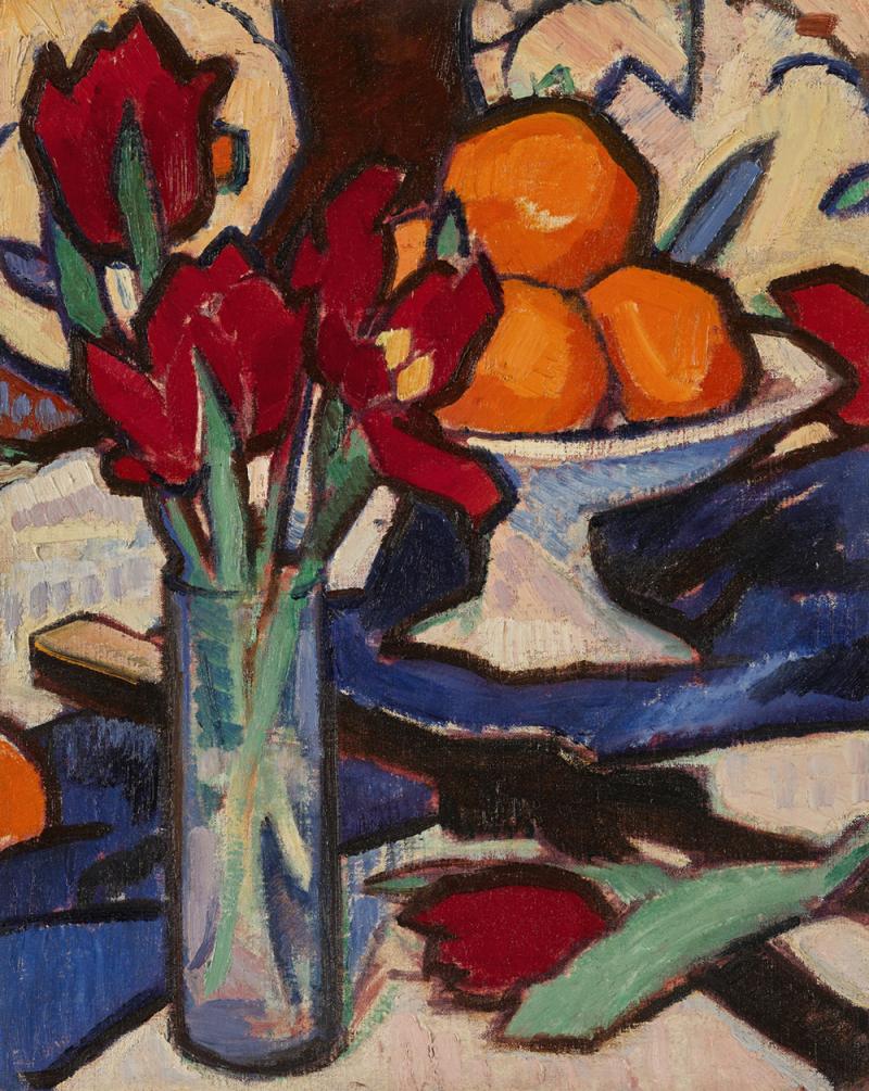 Samuel John Peploe Still Life with Tulips and Oranges oil on canvas laid on board Estimate £250,000-350,000