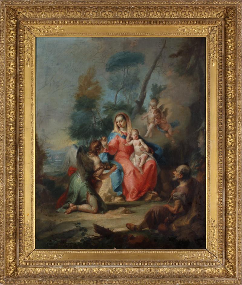 730 Unbekannter Künstler, nach Tiepolo, 19.Jh., „Maria und Engel",  Öl/Lwd., 85 x 69 cm Ausruf EUR 300,-