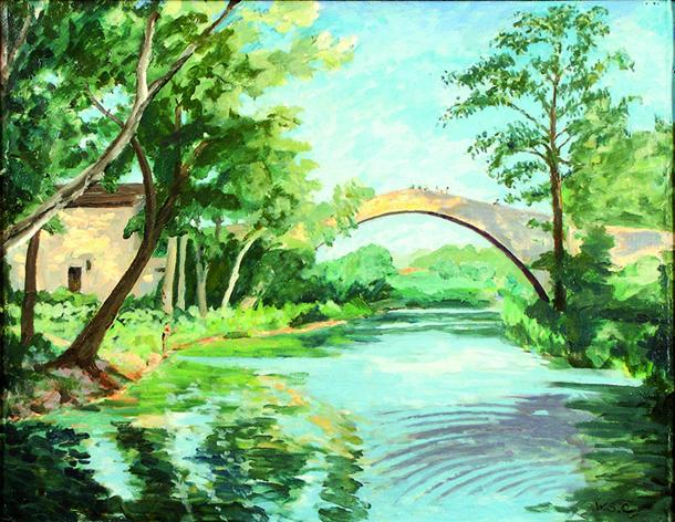 The Bridge at Aix-en-Provence, 1946.   Leihgabe der Familie Sax  Sax-Farben, Churchill Heritage Ltd.