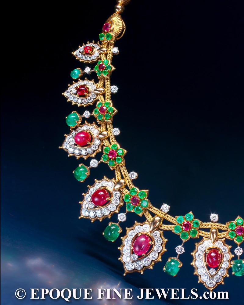 Van Cleef & Arpels  A magnificent ruby, emerald and diamond necklace of oriental inspiration   Epoque Fine Jewels