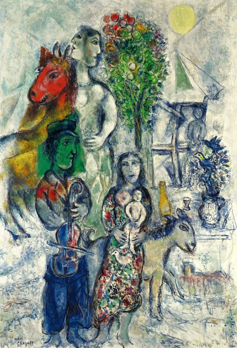 Lot 25 Property Of An Important European Collector Marc Chagall La Famille Signed Marc Chagall (lower left); signed Marc Chagall (on the reverse) Oil on canvas 51 1/8 by 34 7/8 in. 130 by 88.6 cm Painted in 1969-71. Estimate $3/4 million Sold for $ 4,400,000