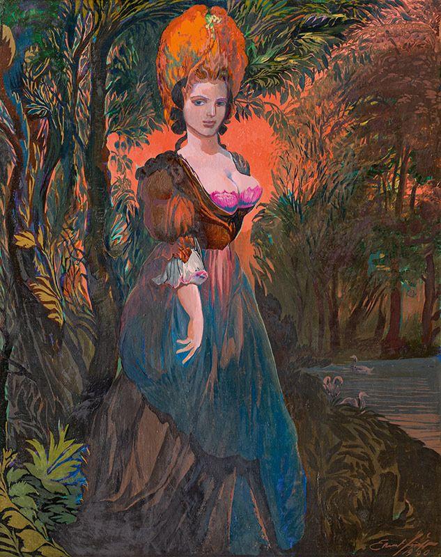 Ernst Fuchs * Lady Gainsborough, 1990 Öl auf Leinwand; gerahmt; 81 × 64,5 cm, Schätzpreis:	15.000 - 30.000 EUR