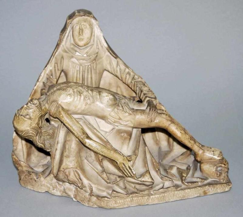 Pieta, Alabasterskulptur, wohl Nottingham um 1500, mit Gutachten von Dr. Rainer Stüwe Sitzende Madonna, Schätzpreis:	2.800 - 3.000 EUR