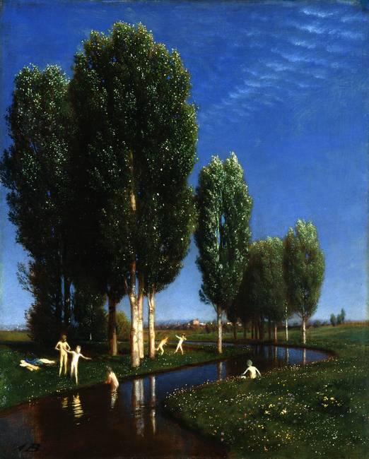 Arnold Böcklin, Der Sommertag, 1881, Öl auf Mahagoniholz, Albertinum / Galerie Neue Meister, Copyright: Staatliche Kunstsammlungen Dresden, Foto: Estel/Klut