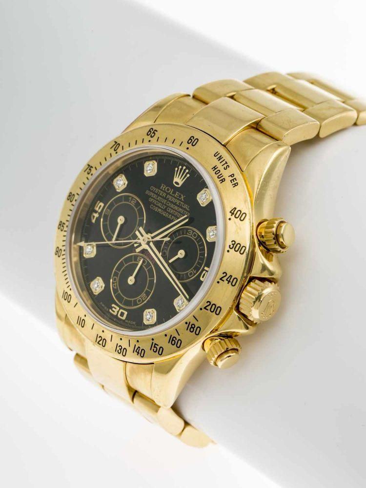 Rolex-Armbanduhr "Daytona Cosmograph" Gehäuse und Armband aus Gelbgold 750. Aufrufpreis:	17.000 EUR