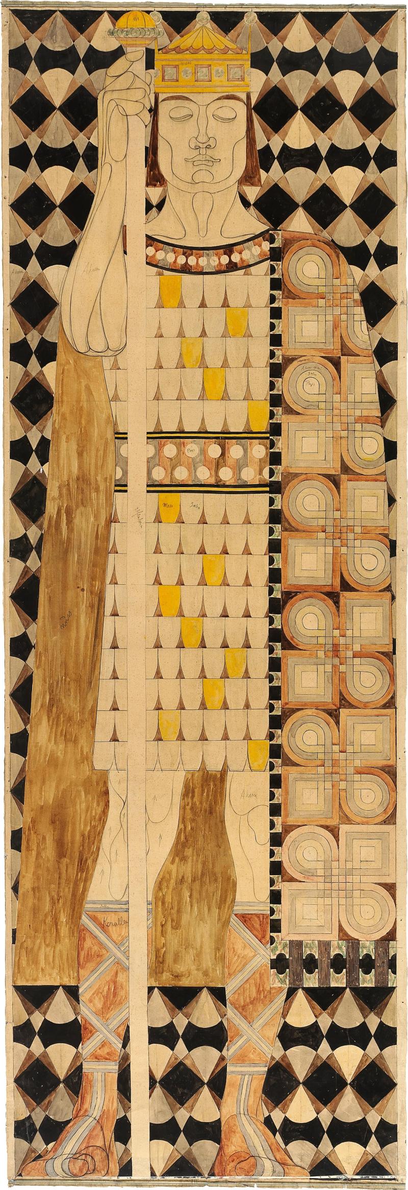 Josef Engelhart (Wien 1864 - 1941) eine von neun Werkzeichnungen für das Fries der Weltausstellung in St. Louis 1904, ca. 48 x 143 cm  erzielter Preis insgesamt € 582.400