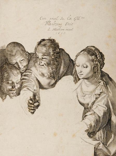 Hendrick Goltzius, Anbetung des Kindes (unvollendet), 1615, Sammlung Robert Angerhausen