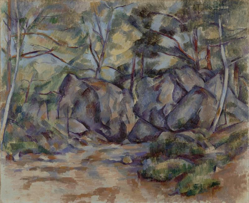 Wald mit Felsblöcken Künstler, Beteiligte: Paul Cézanne Entstehungszeit: um 1893 Creditline: Kunsthaus Zürich