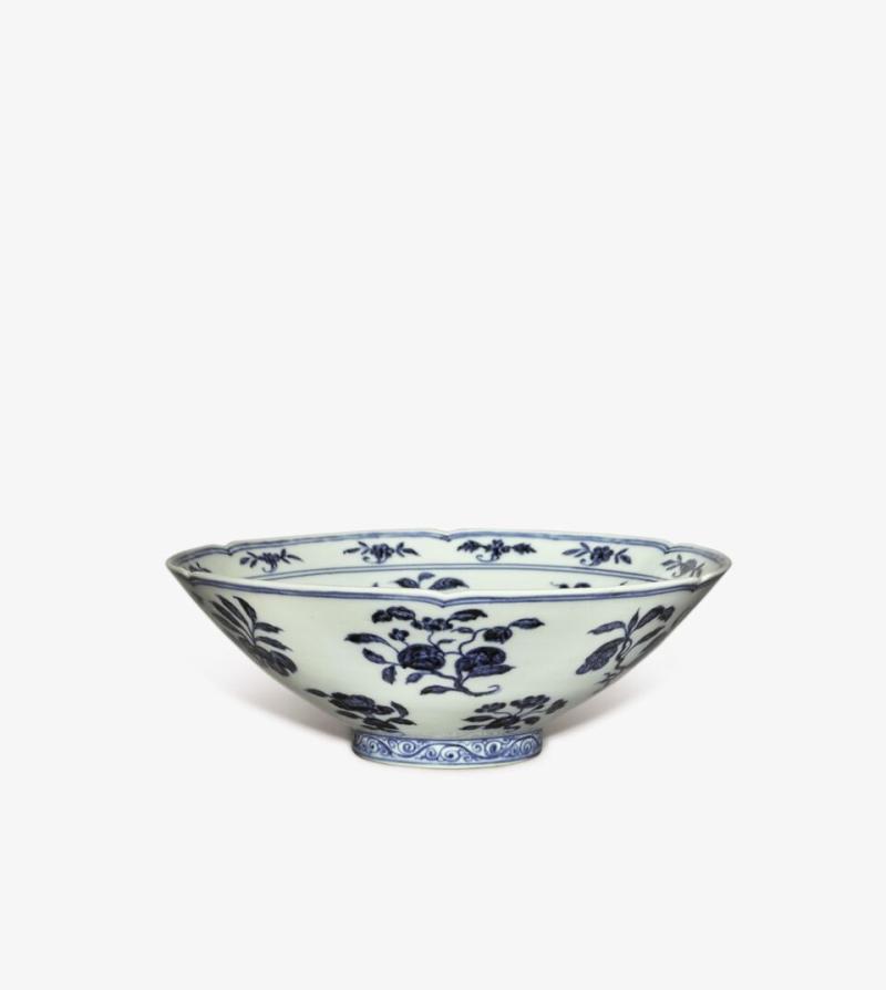 Property from an American Private CollectionA Fine Blue and White Lobed Fruit and Flower BowlXuande Mark and Period Diameter 8 ¾ in., 22.3 cm Est. $600/800,000 Sold for $ 852,500