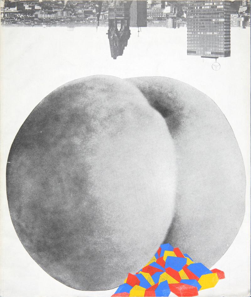 pfirsich – Dokumentation Roland Goeschl, Nr. 1/1 (1970) [pool, Horst Gerhard Haberl, Richard Kriesche, Karl Neubacher, Hg.] Zeitschriftencover Sammlung Generali Foundation – Dauerleihgabe am Museum der Moderne Salzburg, Foto: Rainer Iglar