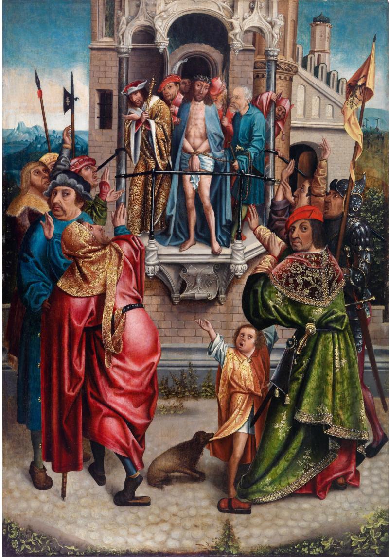 Cornelisz Engebrechtsz. (1460/62 - 1527) und Werkstatt, Ecco Homo, Öl auf Holz, 91 x 63 cm, Schätzwert € 60.000 - 80.000